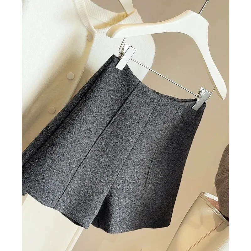 High Waist Thickened Solid Casual Straight Leg Pants Women's Fashionable Winter Shorts Stylish Commute Style Boot Pants