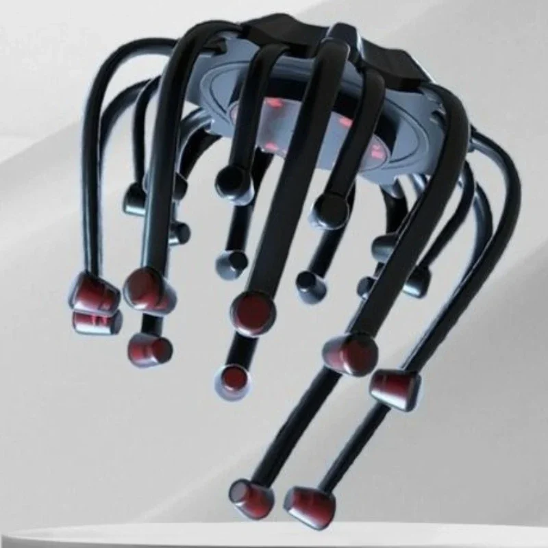 Big head circumference rechargeable octopus head massager automatically dredge meridians, relieve sleep, decompress and promote