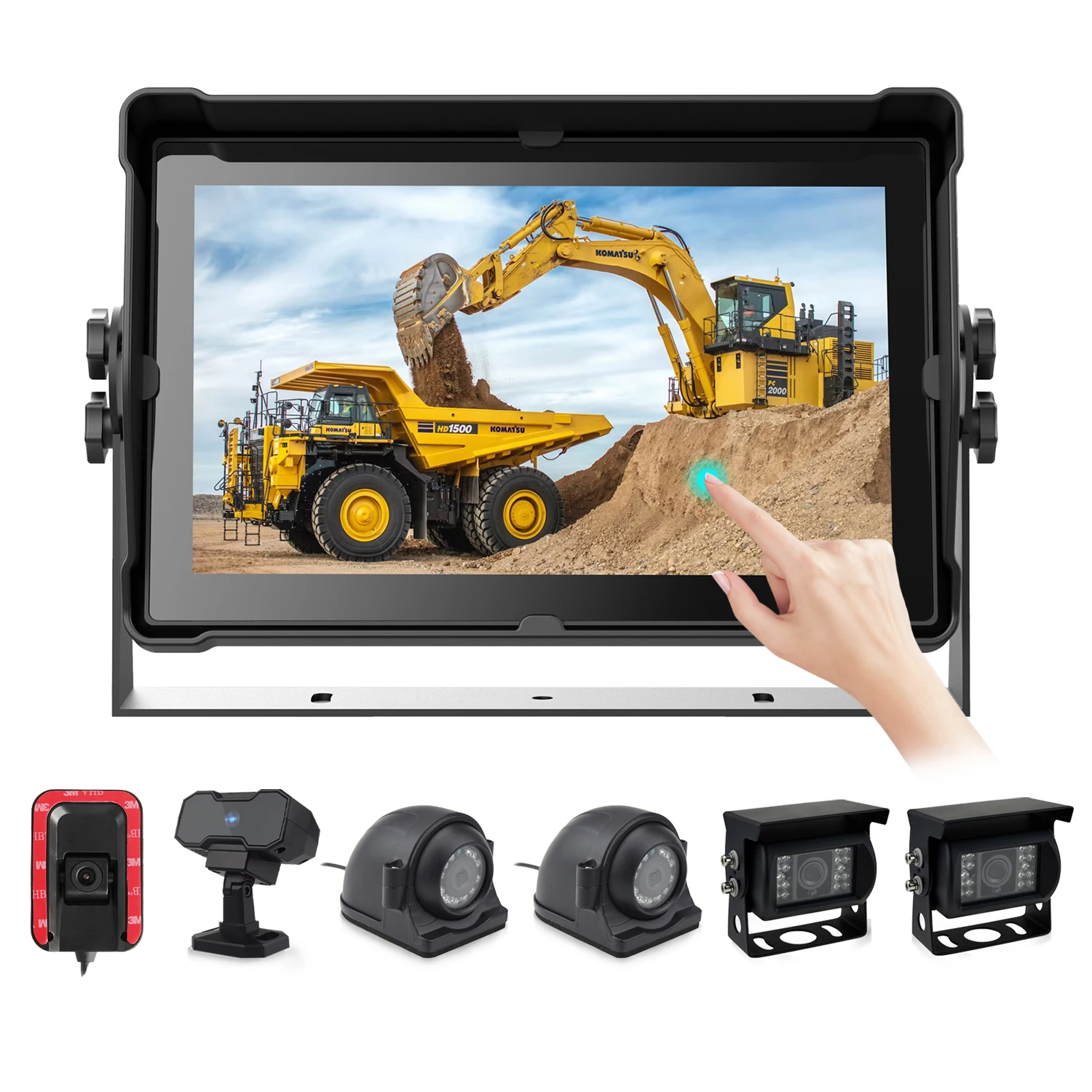 10.1 Inch HD IPS Anti-Glare Vehicle , IP67 Waterproof Blind Spot Detection System With Backup Camera