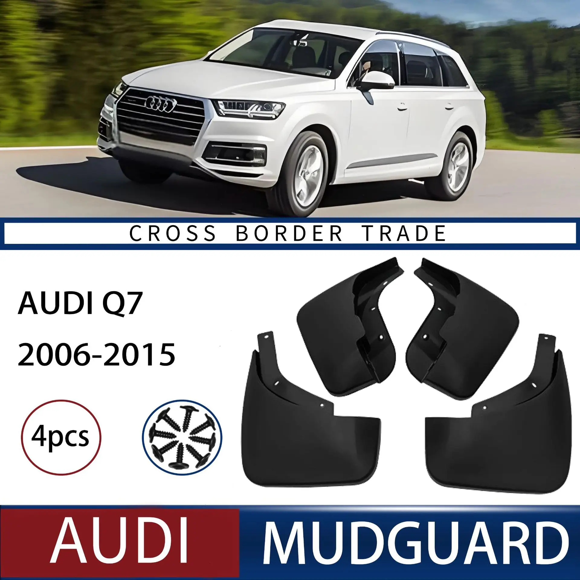 

FOR Audi Q7 2006-2015 Car Molded Mud Flaps Splash Guards Mudguards Front Rear Styling Front Rear Car Accessories