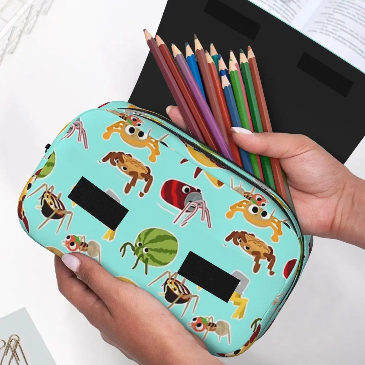 Bugsnax Bug Pack Fan Art Kinda Bug Pencil Case Pen Holder Hard Shell Leather Large Capacity Pen Box Pencil