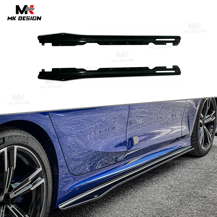 

VTEN Style Side Skirts Extension Lip Aprons for BMW 3 Series G20 G28 2020-2022 ABS Gloss Black Side Skirts Car Accessories