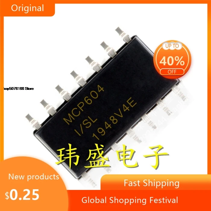 Chip amplificador operacional MCP604T-I/SL McP604-i /SL MCP604 SP-14 10 PCS