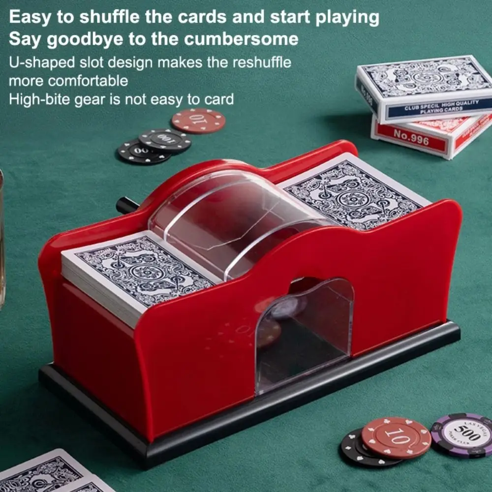 

Easy-To-Use Manual Card Shuffler Anti-Cheat Mechanism with Handle Poker Card Shuffler Fair Play Hand Crank Card Shuffler Mixer