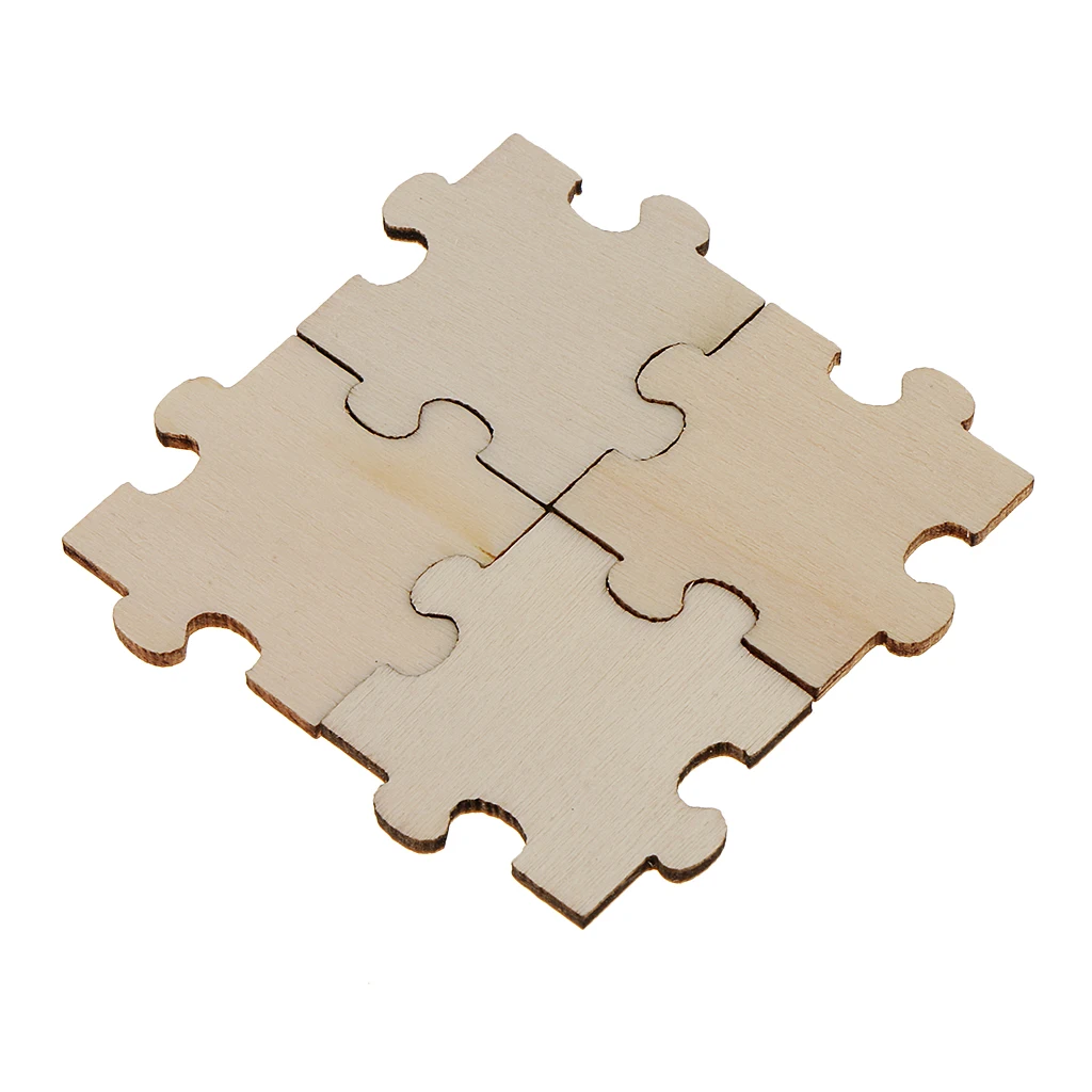 50 Pieces 40 Mm Blank Wooden Puzzle Embellishments Decorations Unfinished Wood Crad Making Wood Slices DIY Arts Crafts