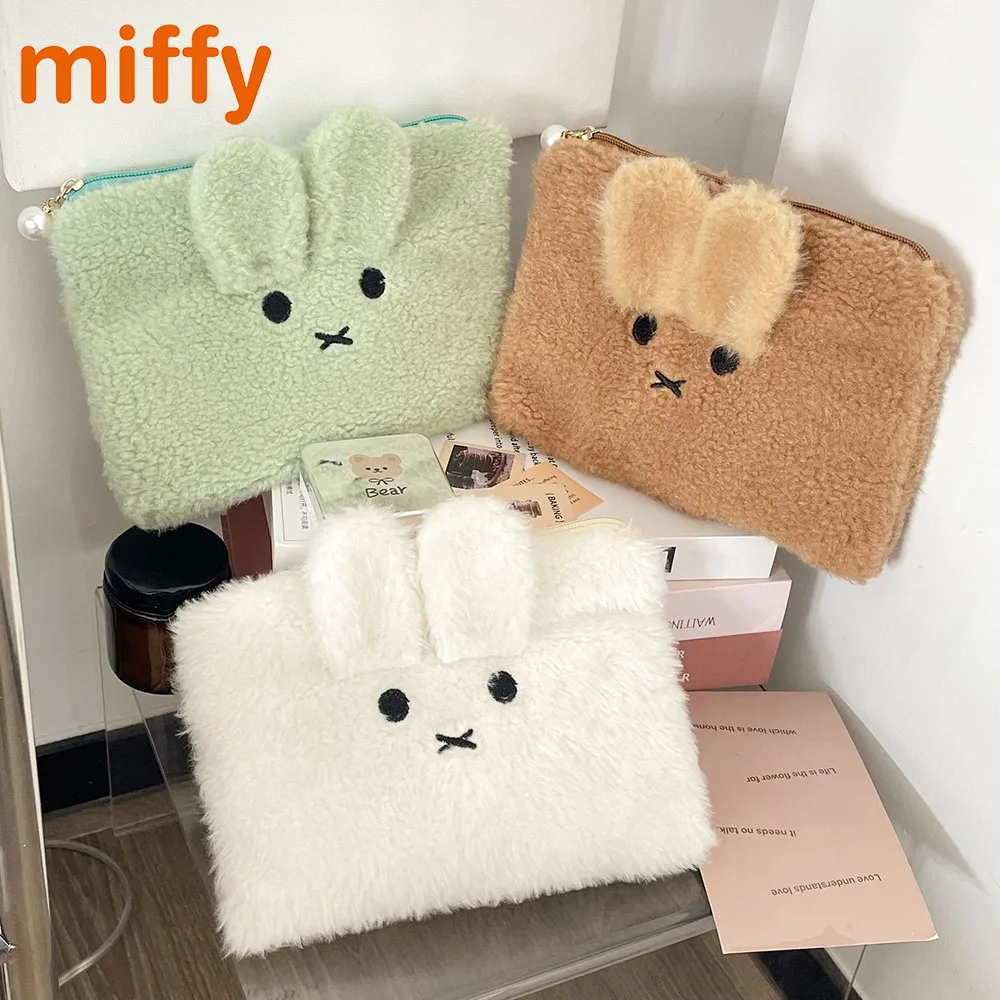 

Kawaii Miffy Cute Cosmetic Bag Cartoon Rabbit Plush High Quality Multifunctional Small Change Storage Bag Girl Festival Gift