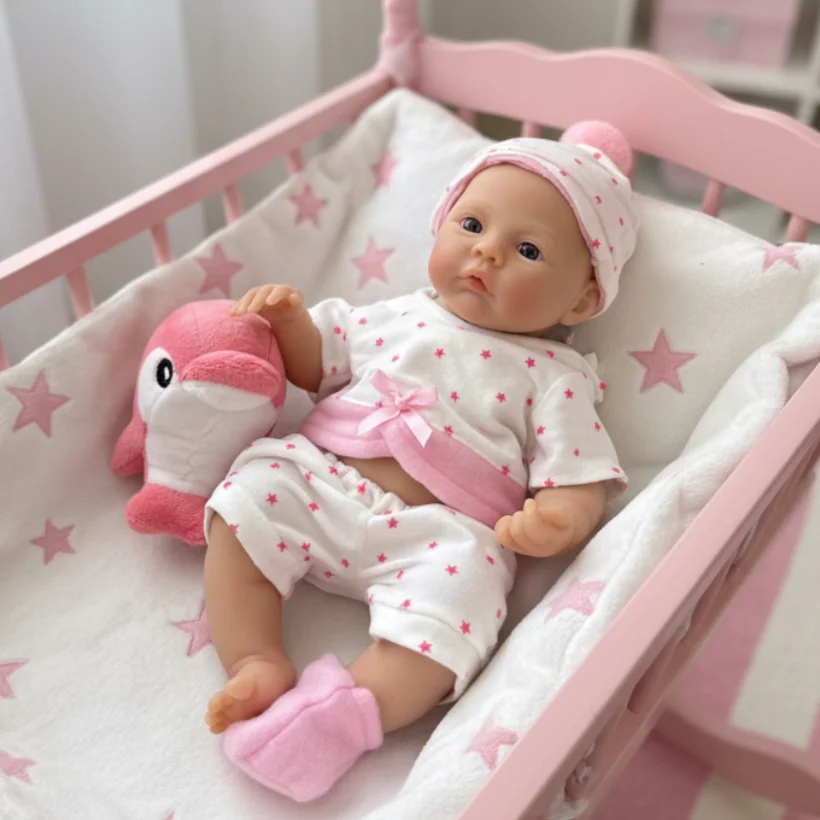 13 بوصة مفتوحة الفم مرج مع 2 ملابس الصلبة سيليكون بيبي تولد من جديد فتاة رسمت الجلد اليدوية نابض بالحياة بيبي تولد من جديد دي سيليكونا