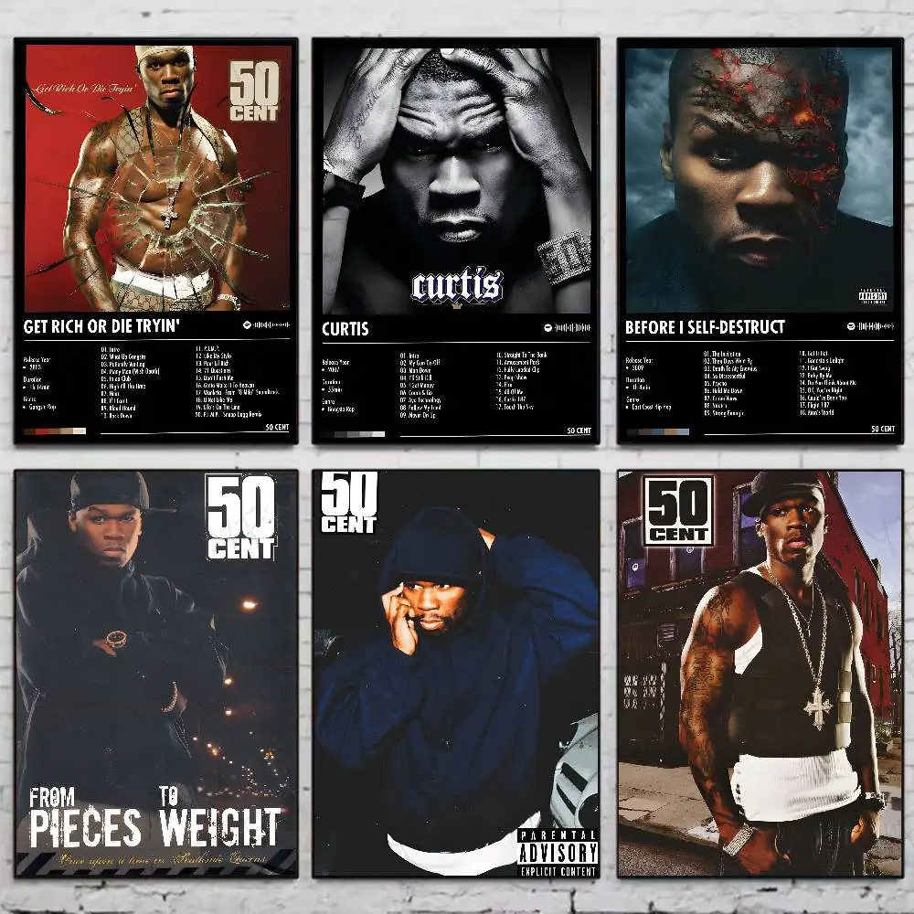 Popular Music Singer 50 C-cents High-Quality Posters Aesthetic Wall Painting Stickers For Dormitory And Living Room Decor