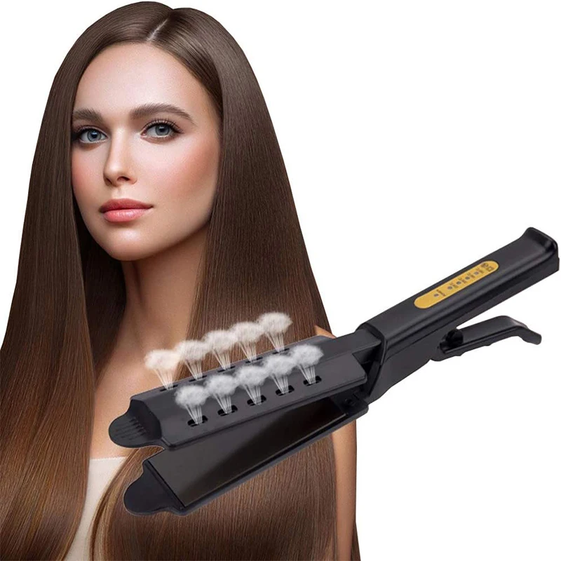 High Quality Professional Steam Straightener Salon Women'S Styling Tool Portable Ceramic Coated Steam Straightener