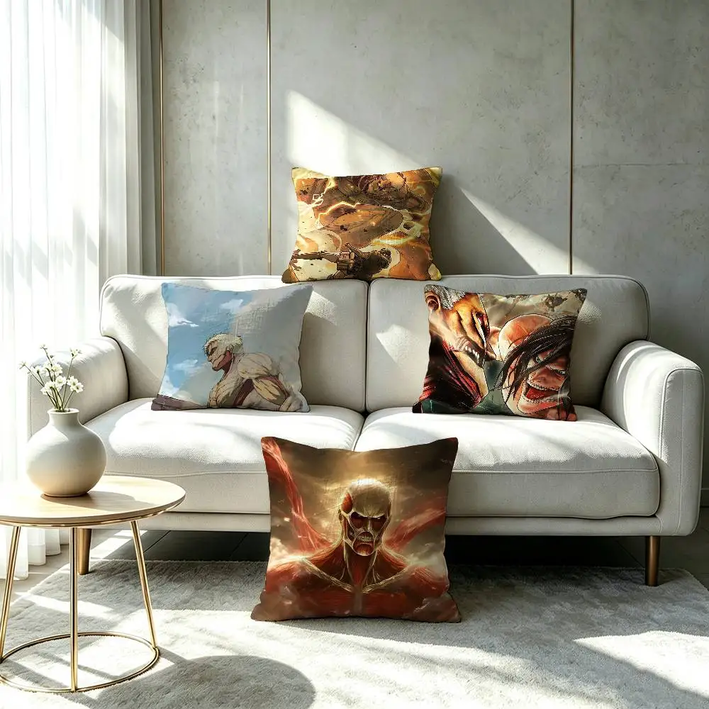 AOT Colossus Titan  Armored Titan Pillow cover Soft Microfiber Pillowcase Home Sofa Decor Surprise Decorative printed.