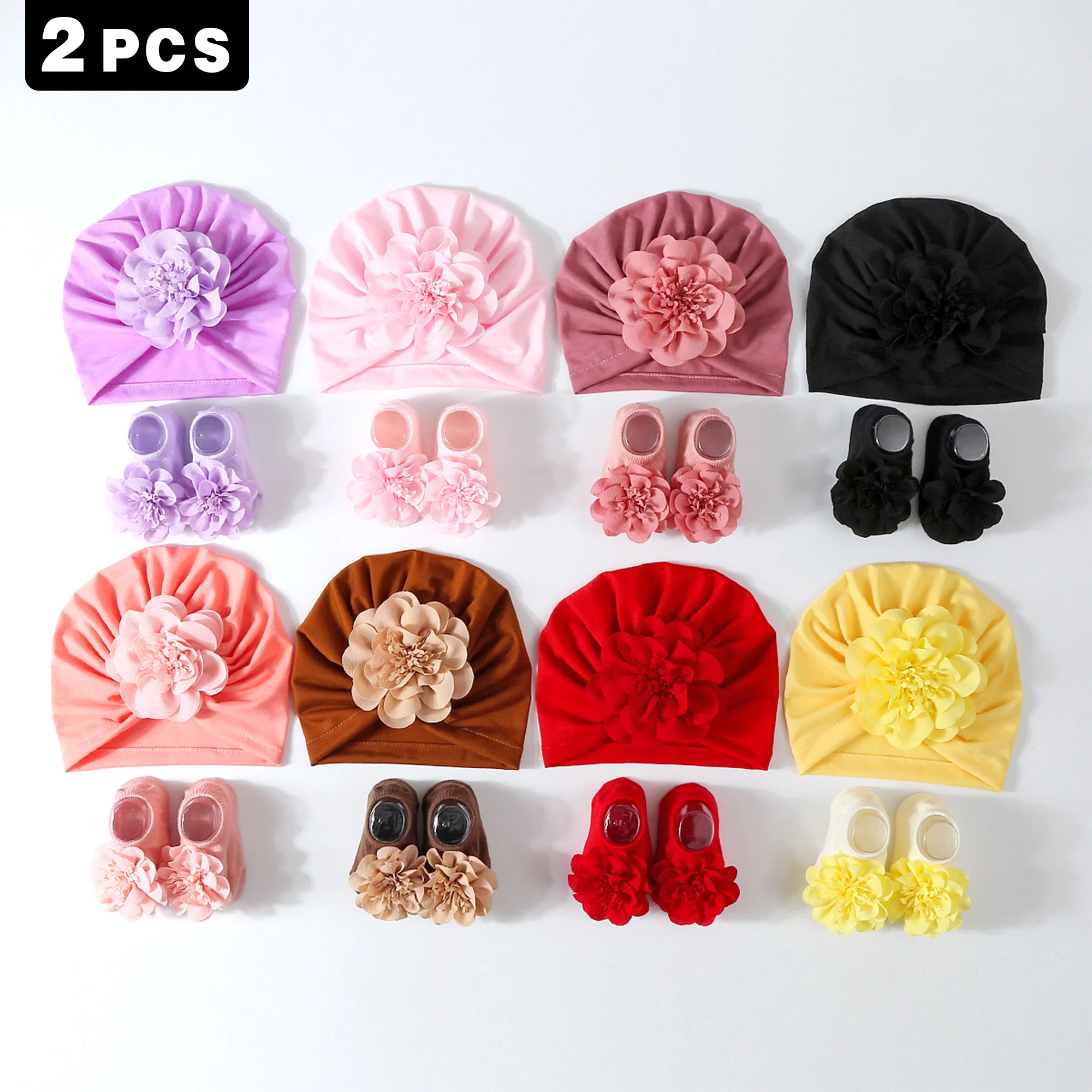 

Комплект из 2 предметов: шапочка и носочки в стиле «Принцесса» с цветочным принтом, подходит для повседневной носки в любое время года, из приятного для кожи материала.