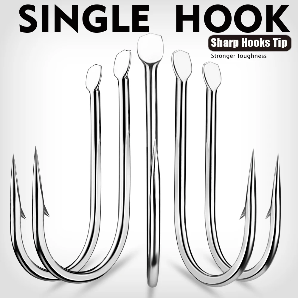 Proberos 100Pcs/lot High Carbon Steel Single Hooks with Barb Flat Eye Crucian Carp Hook Sharp Groove