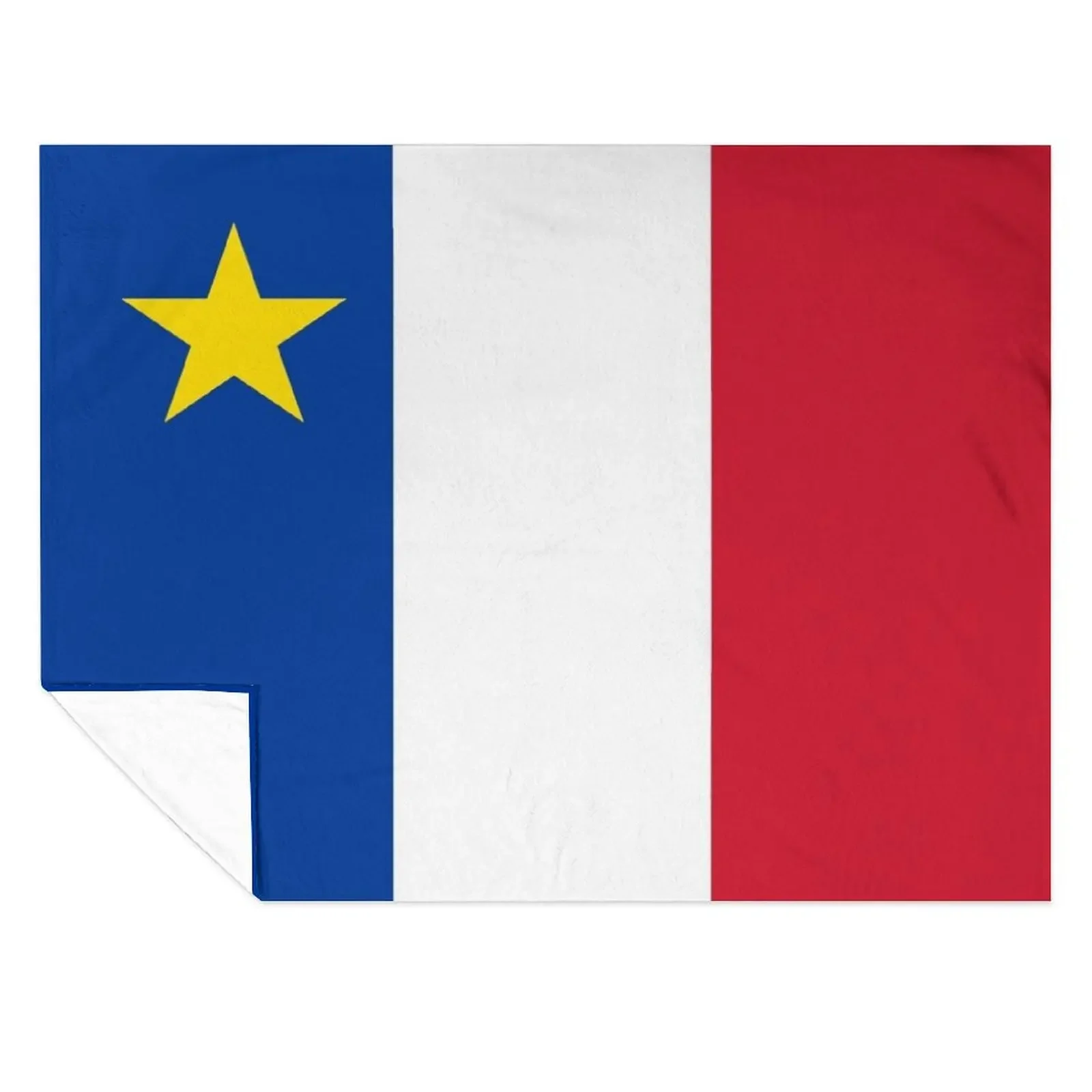 

Acadie Acadia Flag blue white red North American New Brunswick Acadian French Canada HD Throw Blanket Picnic Blankets