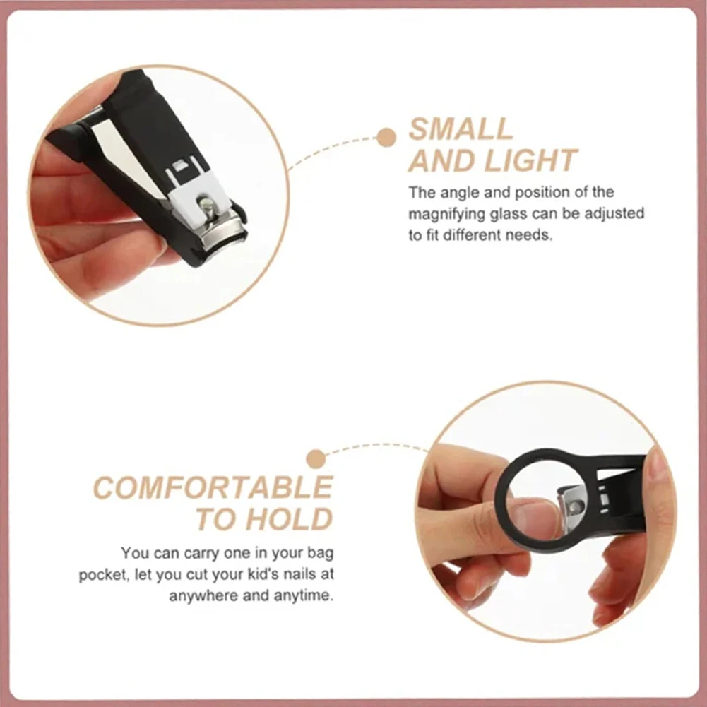 Nail Clipper With Magnifying Glass Stainless Steel Elderly Nail Clippers Anti-Splash Precise Cutting Nail Trimming Tool For Home