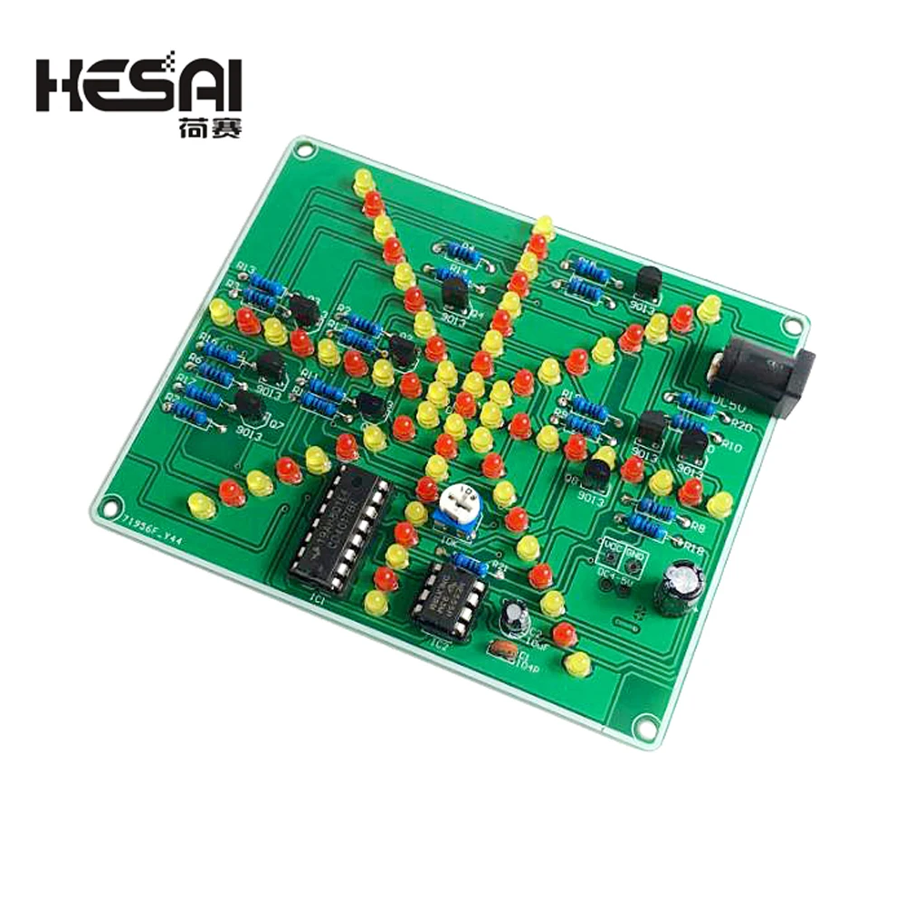

Red and yellow dual color flash DIY kit Strobe NE555+CD4017 electronic practice learning kit