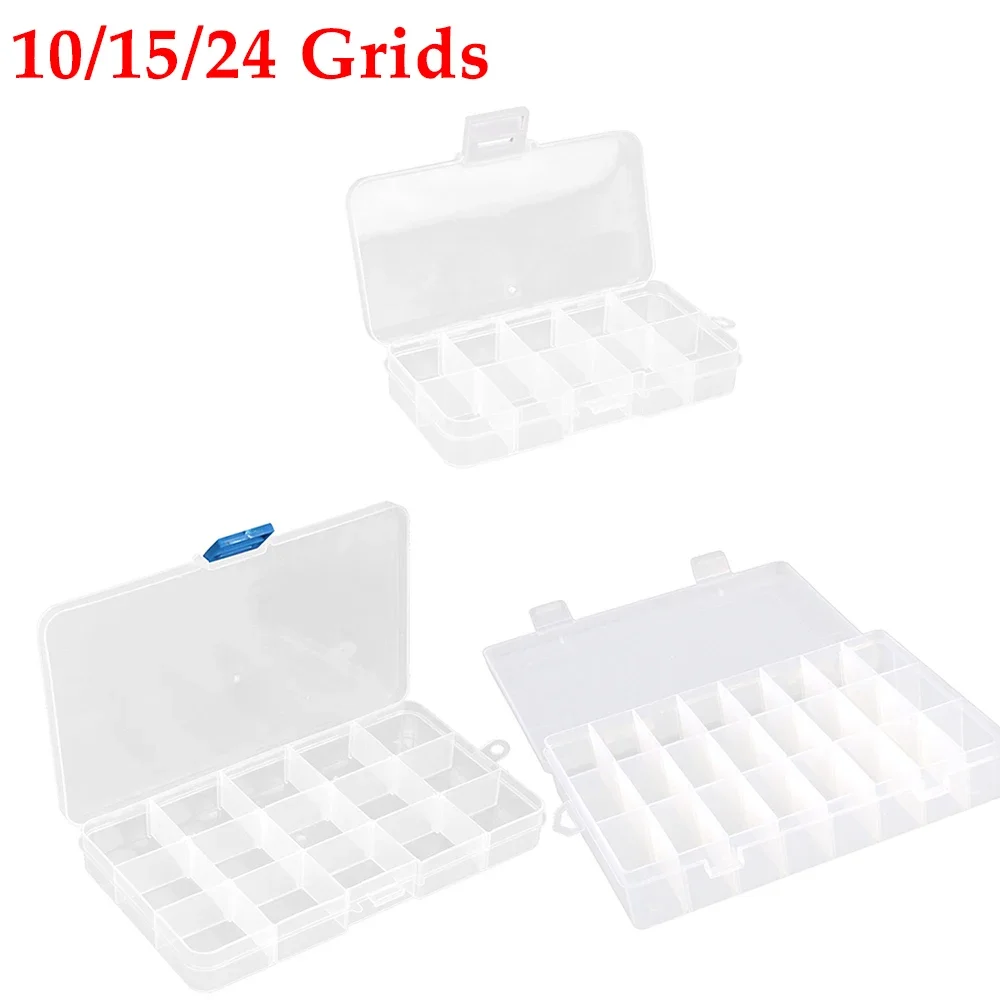 10/15/24 Grids Plastic Tackle Box Fishing Tackle Box Fishing Lure Bait   Box Clear  Organizer  Lures Angeln Fishing stuff Peche