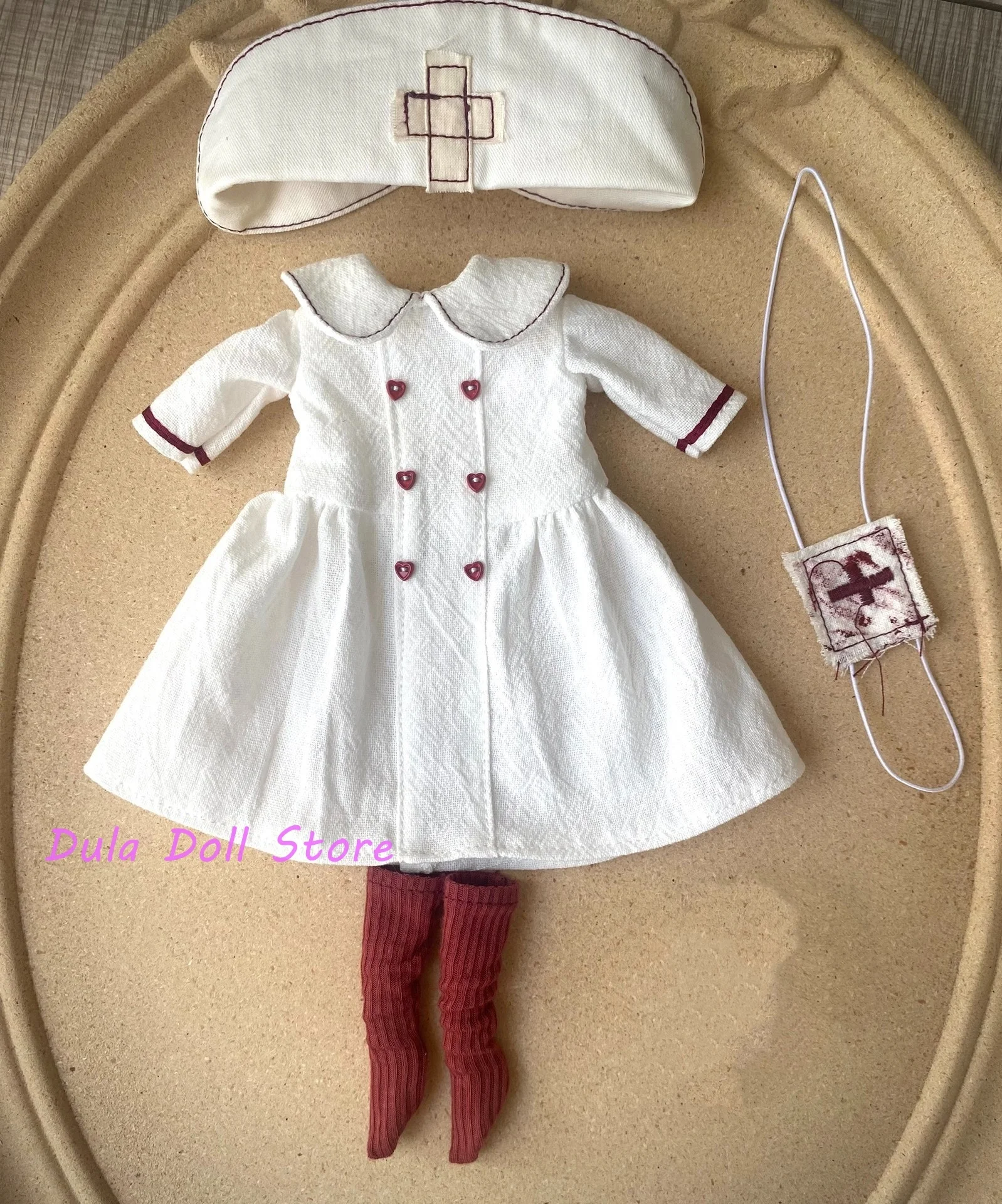 دولا ملابس دمى اليدوية ممرضة موحدة ل Blythe Landoudou Landazz Qbaby ob24 ob22 Azone Bjd دمية #2