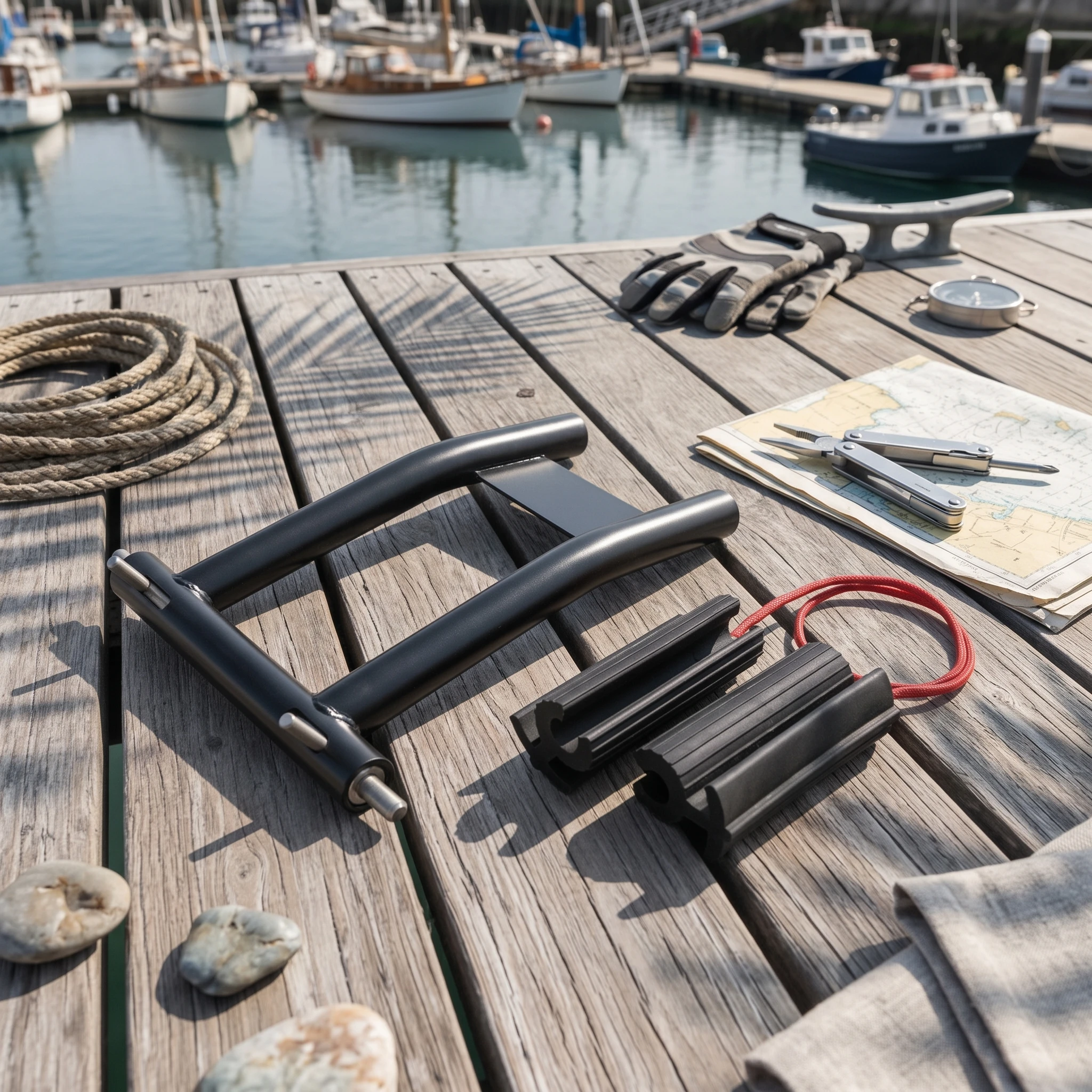 Outboard Motor Transom Support Cylindrical Motor Support with Safeguarding Blocks Transom Saver Shockproof Hardware Noise-Proof