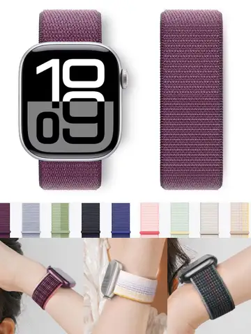 Strap For Apple Watch 10 11 Band 42mm 46mm 45mm 44mm 41 49mm 40mm Sport loop Bracelet Correa iwatch series 8 9 7 6 5 4 SE Ultra