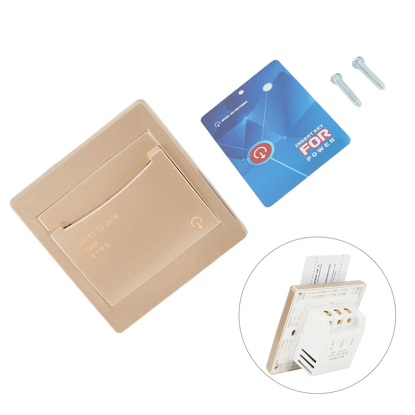 Interruptor de alimentación enchufable de Hotel AC 100-250V 40A interruptor de alimentación de tarjeta de inserción con función de apagado de