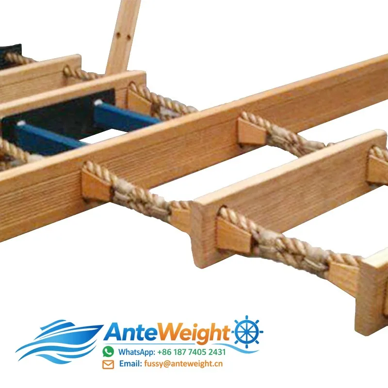 Marine High Strength Wooden pilot Climbing Rope Ladder for Ship