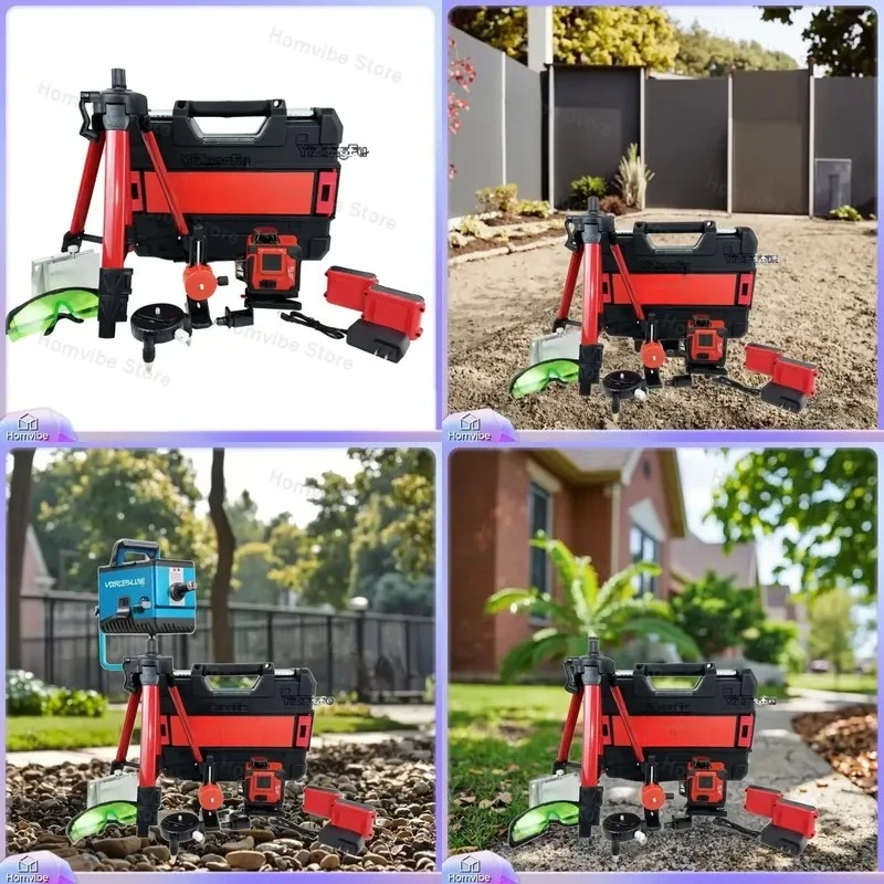 16-Line Green Laser Level Tool with Auto Calibration for Construction and Furniture Installation Outdoor Indoor Use