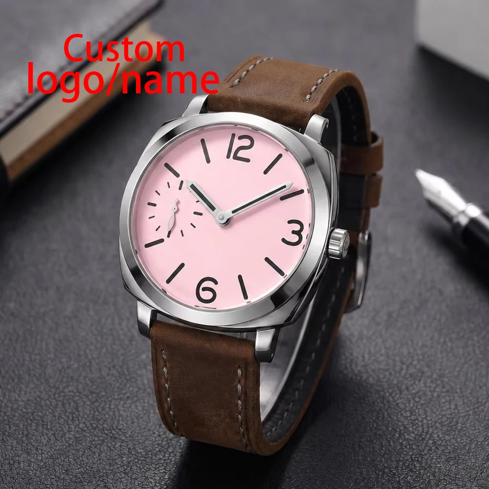 Custom ST3600 Manual Mechanical Watch 42mm Sapphire Crystal Men Horloge 5ATM Waterproof Stainless Steel Pilot Homage Hot