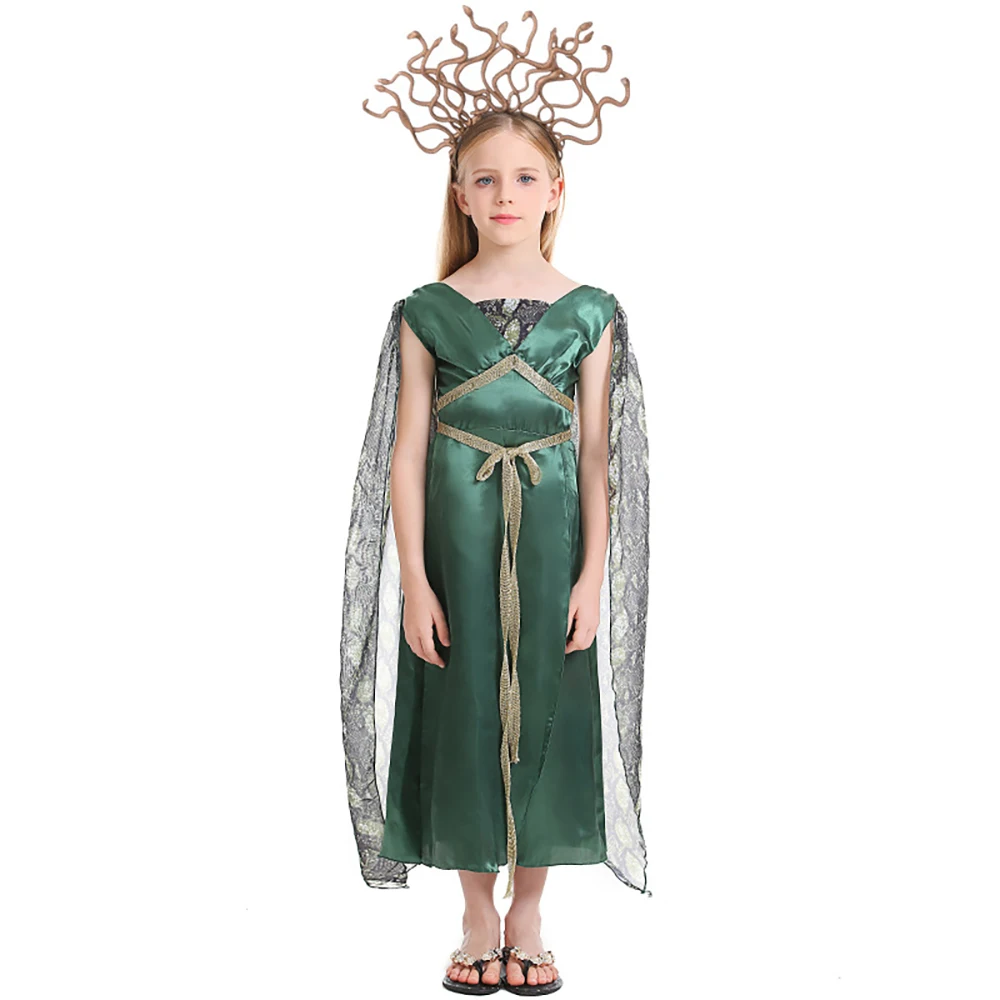 Weibliche Göttin Grünes Kleid Erwachsenen-Kopfbedeckung Tanzparty-Aufführungskleidung Halloween Karneval Maskerade Cosplay Rockanzüge 2026 – Detail 5