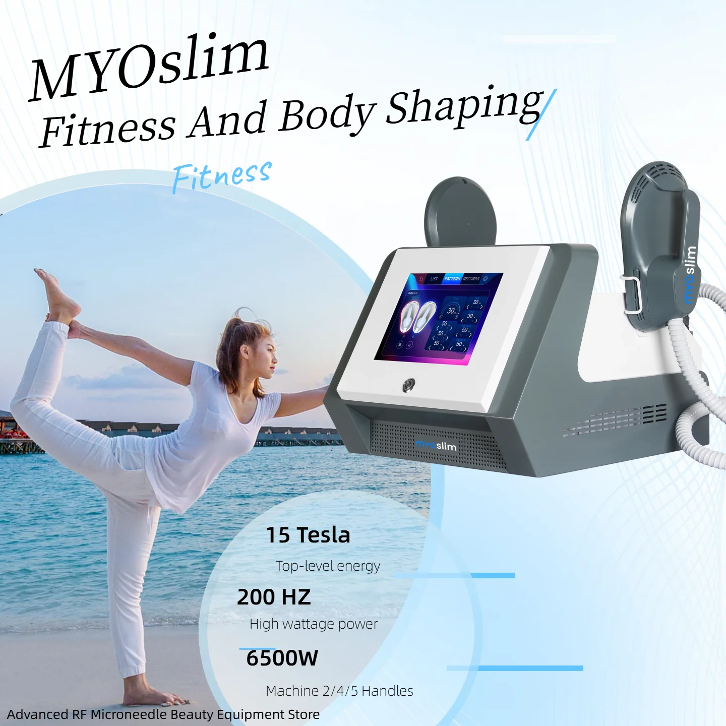 

Машина MYOSLIM Ultra NEO EMS: самая сильная стимуляция 15T для быстрого наращивания мышц, похудения, коррекции фигуры.