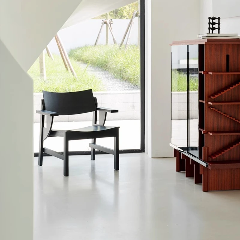 

sofa designer chair single dining chair high-end solid wood backrest small apartment leisure