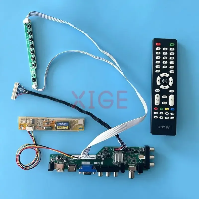 

For B141PW01 B141PW02 B141PW03 LCD Driver Board Digital Signal DVB LCD Monitor 30Pin LVDS IR+AV+USB+HDMI+VGA 1440*900 Kit 1CCFL