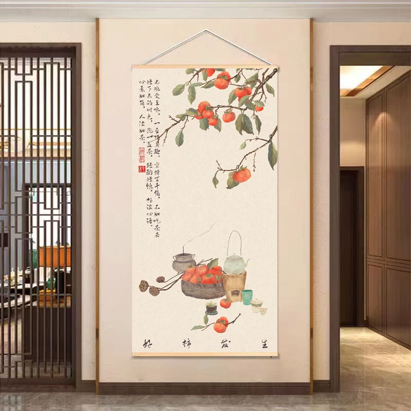 Hanging paintings of traditional Chinese style and calligraphy characters for the entrance hall and living room decoration