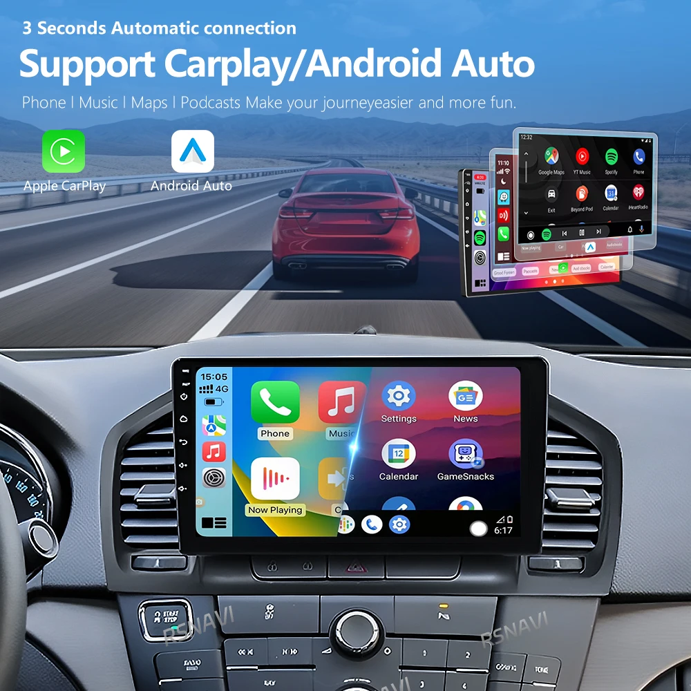 Android 16 Carplay Car Player Radio Multimedia For Buick Regal For Opel Insignia 1 2009 - 2013 Autoradio Stereo 2Din Head Unit