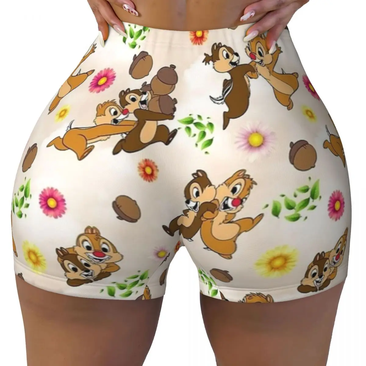 

Chip & Dale Chip 'n' Dale High Waist and Hip Yoga Shorts Women Lifting Sports Fitness Workout Gym Pants