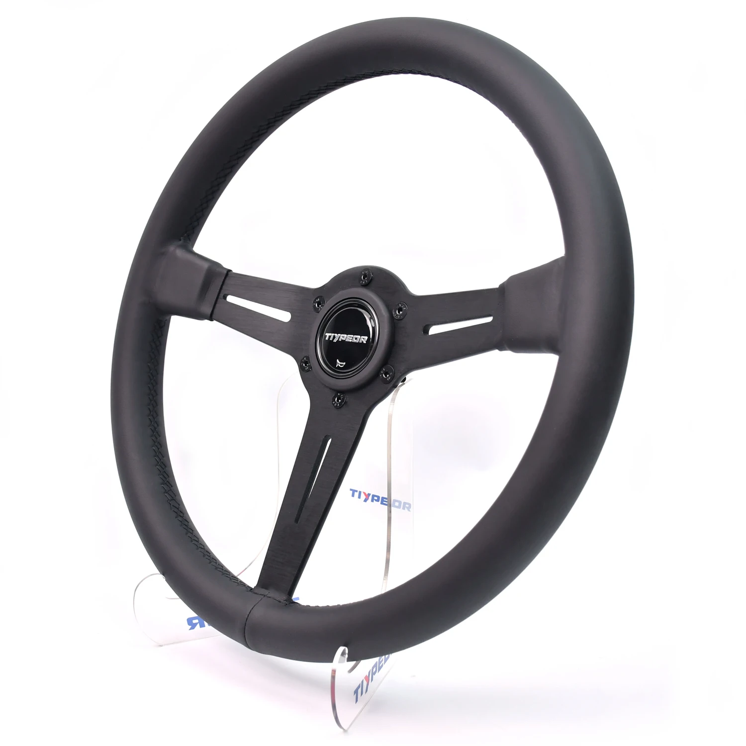 Microfiber Leather 350mm Universal Car Steering Wheel with Strip Bracket Racing Cars