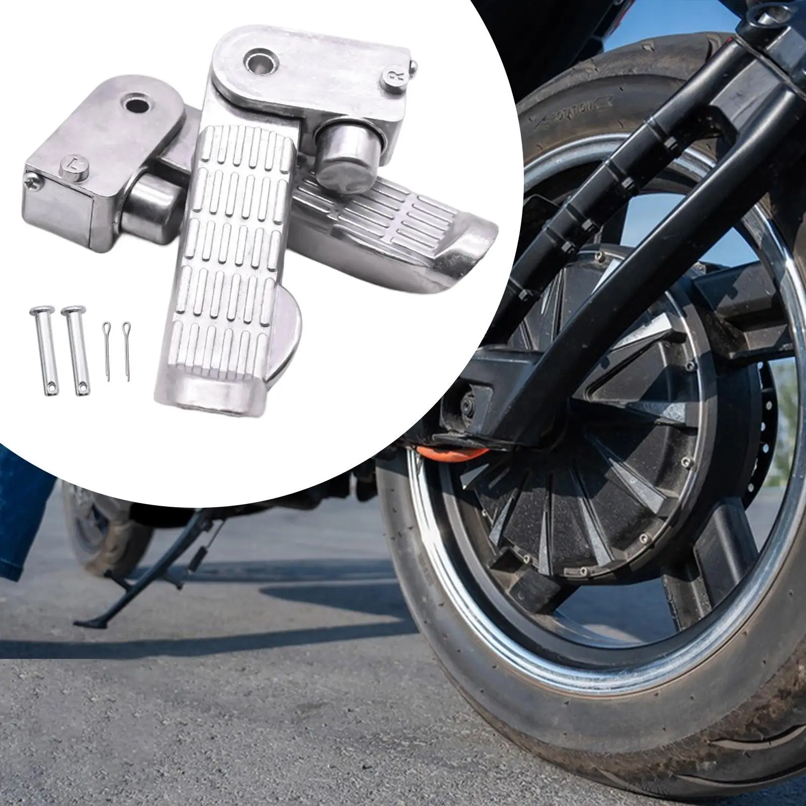 Lightweight Foldable Aluminum Alloy Foot Pegs Motorbike Spare Parts Universal Footrest for Motorcycle Scooter Chopper