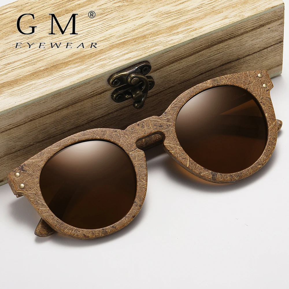 GM brand coconut fiber sunglasses Eco-friendly  new wood,made  polarized UV400 protection natural degradation glasses 8242