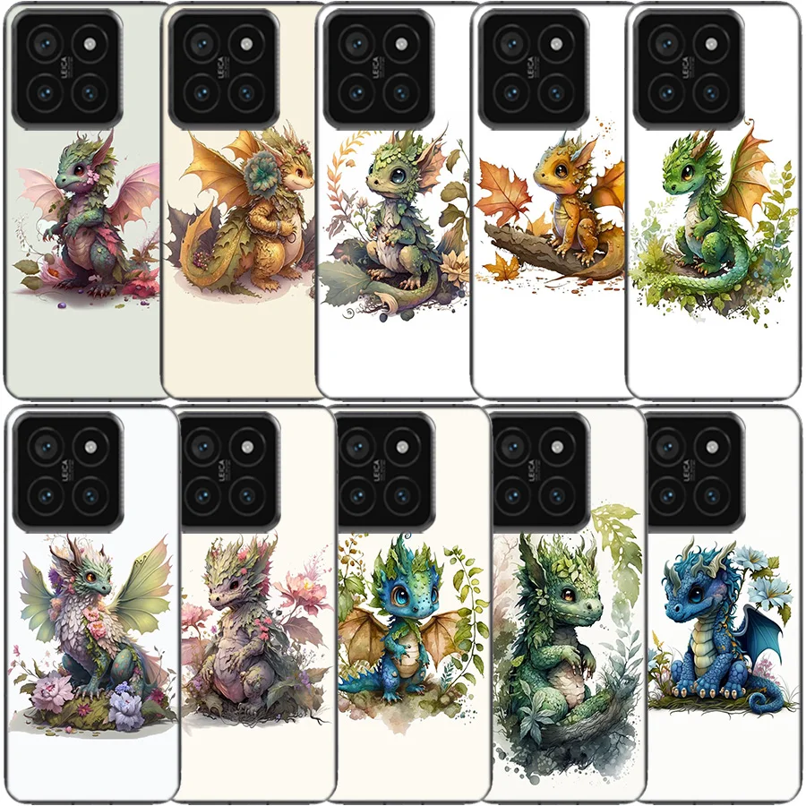 Cute Mythical Dragon Clear Phone Case For Xiaomi Mi 13 12 12T 11 11T 10 10T Pro 11i 9 9T 8 Lite CC9E A3 A2 TPU Pattern Soft Fund