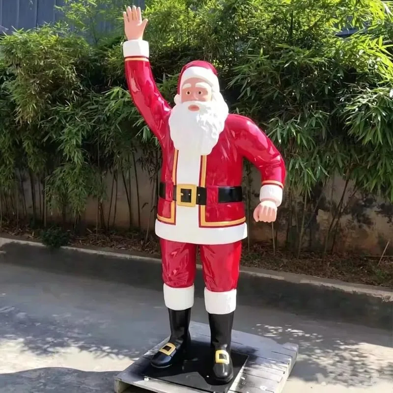 2026 New Holiday Christmas Outdoor Decorations Large Fiberglass Santa Statue