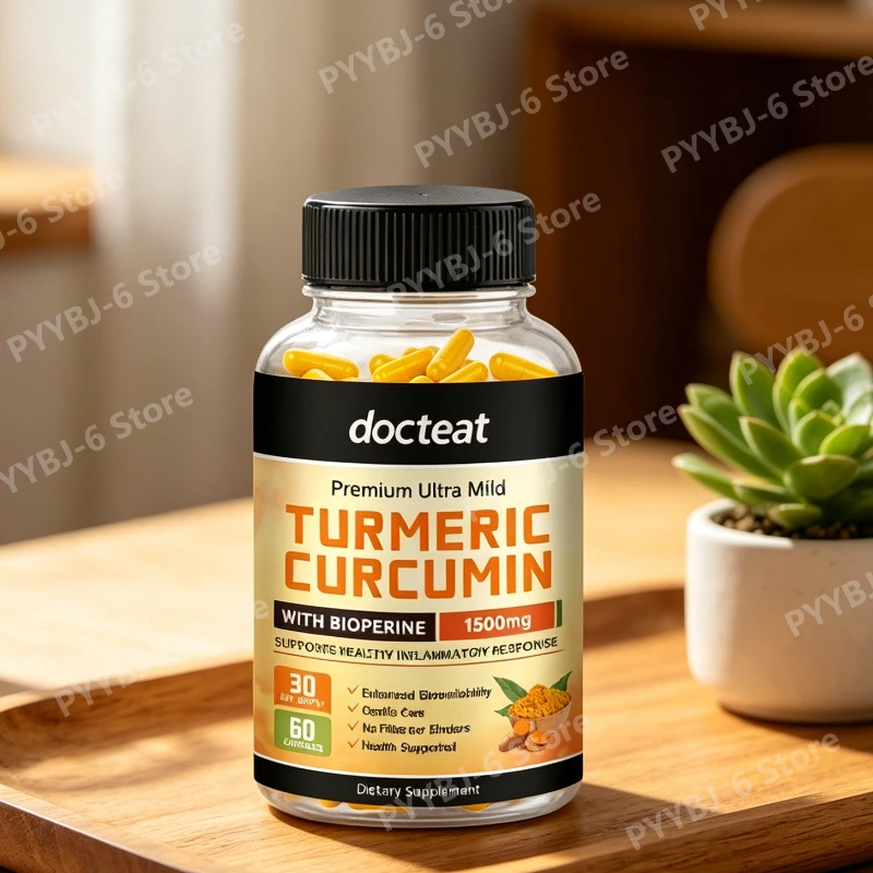 

Turmeric Curcumin Capsules Joint Comfort Mobility Daily Vitality 60 Count Herbal Supplement Men Women Formula Pack