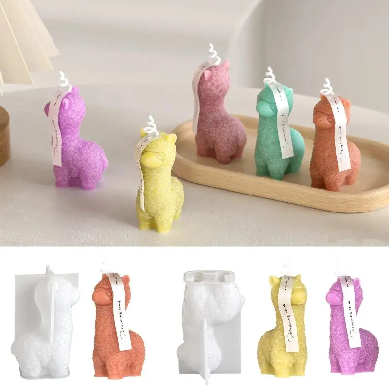 Niedliche Alpaka-Silikonform für DIY-Bastelarbeiten aus Ton und Harz, Duftkerzen, ideal für Heimdekoration und Weihnachtsgeschenke. – Detail 1