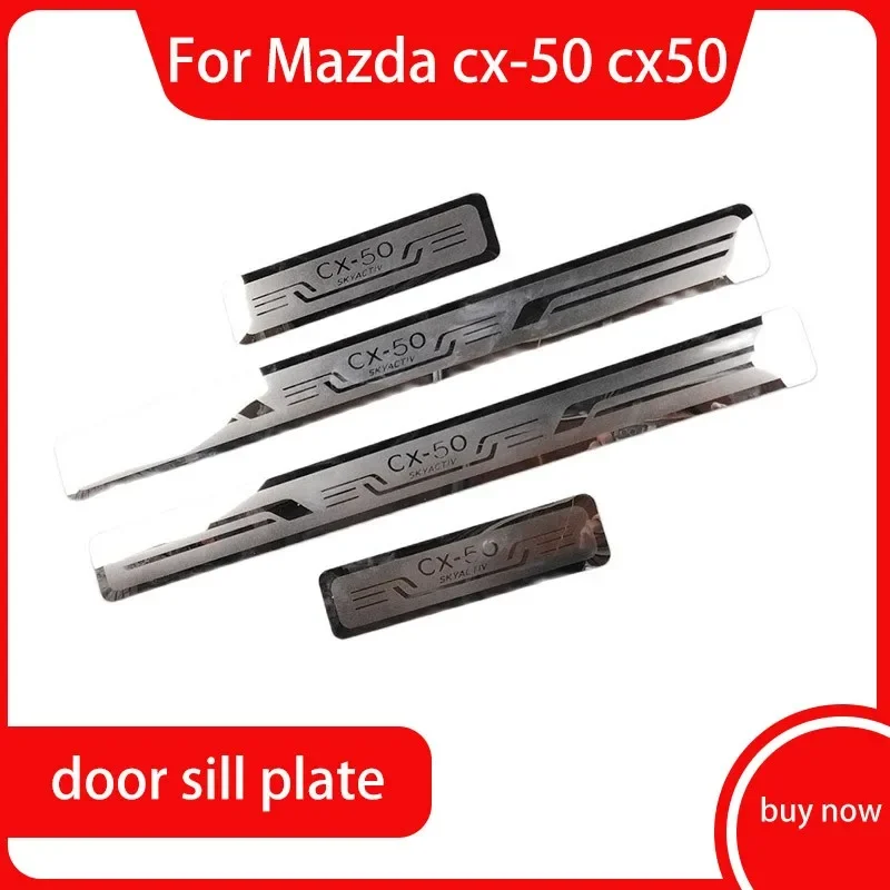 2022 2023-2024 for Mazda cx-50 cx50 stainless Stickers protector Door Sill Scuff Plate Threshold Welcome Pedal Car Accessories