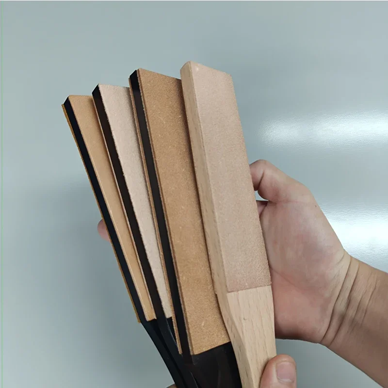 Double Side Leather Strop for Knife Sharpening Stropping Block Kit with Polishing Compound Knife Sharpening Double Side