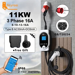 feyree GB/T EV Charger 11KW 16A 3Phase EVSE Wallbox APP WIFI Control EV Charging Station 5m Cable CEE Plug for Electric Vehicle