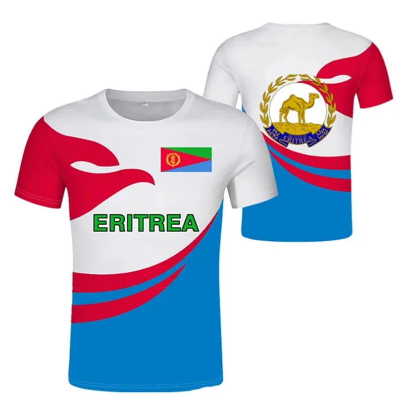 Eritrea Flag Printed Men\'s T Shirt Daily Casual Oversized Tees Fashion Short Sleeve Gym Tops Oversized T-shirts Men Clothing