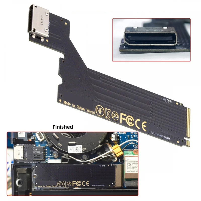AT28-PCI-E 4.0 M.2 M-Key zu Oculink SFF-8611 SFF-8612 Host-Adapter für 2024 Thinkbook 14+ AMD8845 externe Grafikkarte und SSD