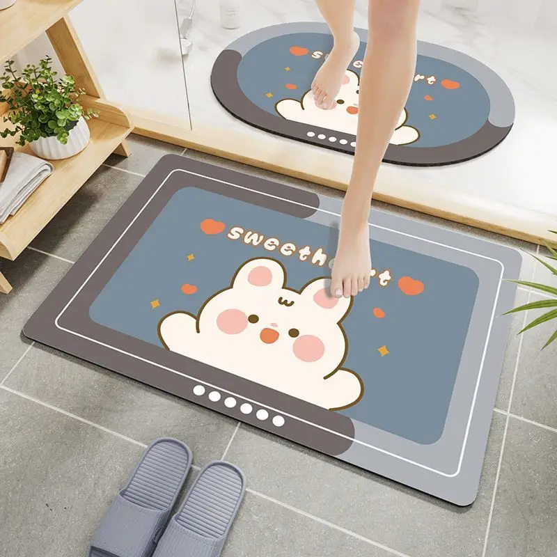 

Quick-Drying Bathroom Diatom Mud Floor Mat Anti-Slip Kitchen Entrance Door Mat Water-Absorbing Household Dirt-Resistant Mat