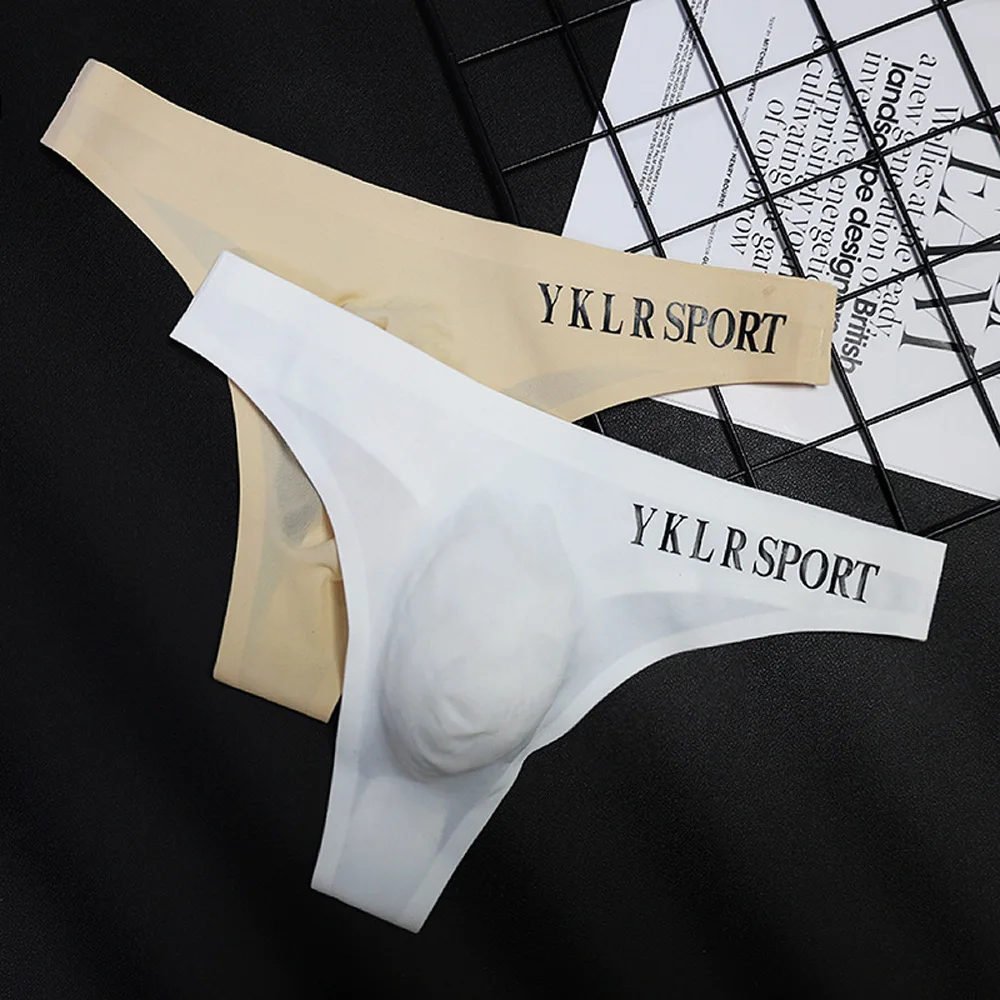 Men's G-strings Seamless Low Waist Briefs Sexy Sports Fitness Panties Super Comfortable Thin Male Underwear plus Size