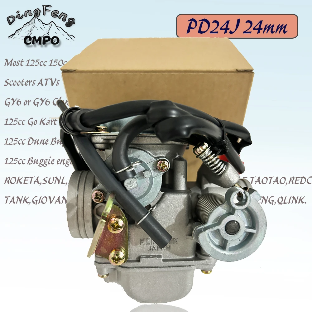 PD24J 24mm Motorcycle Carburetor For Gy6 100cc 125cc 150cc 200cc Engine motorcycle ATV Go Kart Moped Scooter Dirrt Bike 4 Stroke