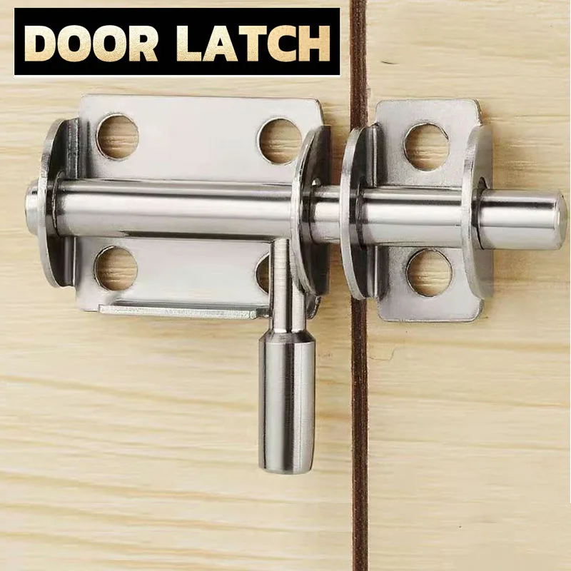 

Bathroom latch sliding door latch old anti-theft door bolt room door stainless steel free wood door latch hole punching